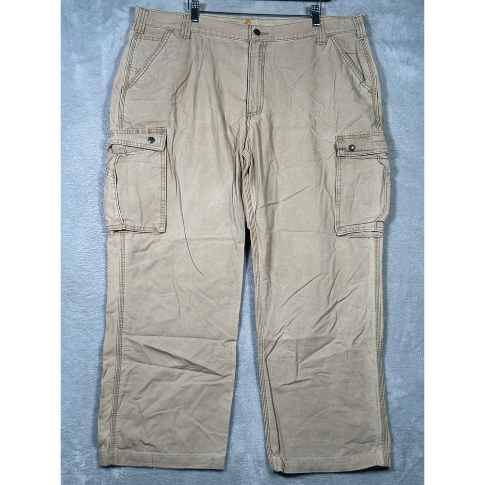 Carhartt Pants Mens 42x30 (Actual 42x28) Beige Rugged‎ Relaxed Fit Cargo